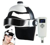 Electric Head Massager Helmet for Migraines Relief, Air Pressure + Vibration + Hot Compress + Music, Point-Massage, for Brain Stress Relief, Improves Sleep Disorders
