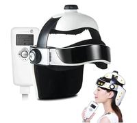 Electric Head Massager with Heat, Kneading, Air Compression - Neck Massage Helmet with Acupuncture Points Massager for Headache, Stress Relief - Music/Remote Control - Deep Sleeping Therapy