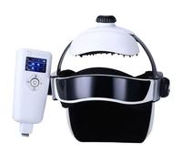 Electric Head Massager with Heat, Kneading, Air Compression - Neck Massage Helmet with Acupuncture Points Massager for Headache, Stress Relief - Music/Remote Control - Deep Sleeping Therapy