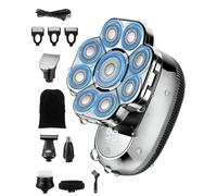 Electric Head Shaver for Men, 2026 Upgraded 9D Flexible Head Rotary Shaver with LED Display, IPX7 Waterproof Wet Dry Shaver, USB Rechargeable, 90 Minutes Runtime, 6 in 1 Grooming Kit for Bald Men