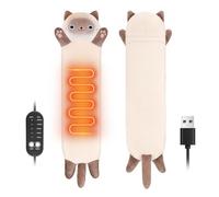Electric Heat Pad for Period, Back Pain Relief - Menstrual Heating Heated Pad USB Powered - Cat Plush Portable Stuffed Animal - Funny Women Teenage Girls Mum Cat Lovers Birthday Gifts