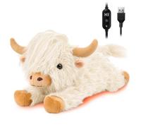 Electric Heat Pad for Period, Back Pain Relief - Menstrual Heating Heated Pad USB Powered - Highland Cow Plush Portable Stuffed Animal - Funny Women Teenage Girls Mum Christmas Birthday Gifts