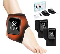 Electric Heated 3-in-1 Foot Massager for Neuropathy Ankle Pain Relief And Circulation, Wireless & Portable Heating Foot Massager Feet Warmer Devices Machine for Home Bed Office Travel (2PCS Black)