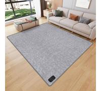 Electric Heated Area Rug - Carbon Crystal Heated Floor Mat with Adjustable Thermostat for Home and Office