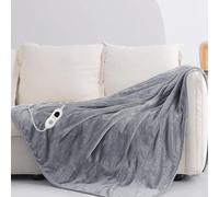 Electric Heated Blanket Throw - Large, Soft & Comfy Blanket | Temp Control With Digital Control Timer | Machine Washable Soft Fleece Overblanket with Timer and 9 Control Heat Settings | 120CM X 160CM