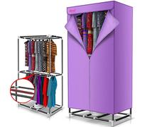 Electric Heated Clothes Airer Dryer Rack with Hot Air Fan - 2 Layer Drying Pod Cabinet, 180 Minute Timer, Load 20KG, 1000W