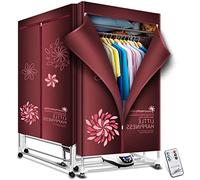 Electric Heated Clothes Dryer 1500W-1.5 Meters Portable Clothes Airer,2-Tier Folding Electric Clothes Rack, Energy Saving Household Dryer Digital Timer for Laundry Apartment with Remote Contro The New