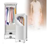 Electric Heated Clothes Dryer Steam Ironing Machine, with Automatic Timer/Quickly Remove Wrinkles, Electric Folding Wardrobe Hanger, for Clothes and Fabrics