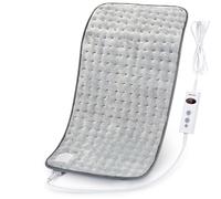 Electric Heated Cushion, 30 x 60 cm for Back, Neck, Shoulders, Abdomen, Leg Pain Relief, Auto Shut-Off 90 Minutes, 10 Heat Levels, Grey
