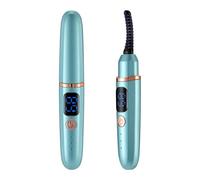 Electric Heated Eyelash Curler with LED Display | USB-C Rechargeable Lash Curler, Adjustable 79-99°C for Natural Curls (Blue)