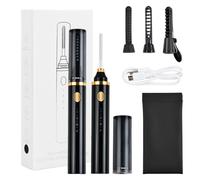 Electric Heated Eyelash Curler with Storage Bag, Rechargeable Heated Eyelash Curler, 5s Quick Heated Eyelash Brush with 3 Anti-Scald Brush Heads & 3 Temperatures, Heated Eye Lash Curling Tool (Black)