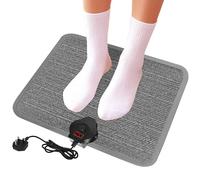 Electric Heated Foot Warmer - 230V Heated Floor Mat Under Desk with 7-Temp Settings & 12H Auto Shut-Off - Heating Pad with Foot Switch & Thermostat(Gray)