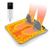 Electric Heated Foot Warmer, Foot Heating Pad with 9 Heating Settings and 4 Timers, Remote Control, Auto Shut Off, Fast Heat-up, Machine Washable, 40×40cm, 1.7m Cable