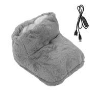 Electric Heated Foot Warmer, USB Powered Foot Warmer Boots, Super Soft Fleece Thermal Plush Foot Warmers with Non Slip Sole, Extra High Design for Home Office Use