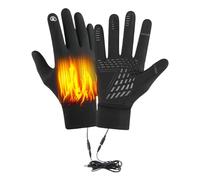 Electric Heated Gloves - Rechargeable Battery Powered Heat Circulation Gloves Supply Waterproof Fleece Lining Support Adjustable Wrist Strap Closing Tool