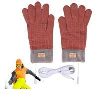 Electric Heated Gloves - Rechargeable USB Warm Touch-Screen, Winter Thermal Waterproof Windproof, Knitting Wool Hand Warmer | Unisex Battery Powered For Snow Outdoor Work, Winter Rechargeable Electric