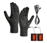 Electric Heated Gloves, USB Heating Gloves, 12 Inches Touchscreen Mitten with Adjustable Straps, Soft Polyester Thermal Glove with Waterproof Layer, Winter Sports Gear Anti Slip Grip