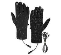 Electric Heated Gloves, Warm Hook Up Mitts, Winter Thermal Medium Winter Breathable Fabric Clothing Details, Outdoor Accessory with Touch Screen Function Ski Cycling Gloves