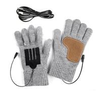 Electric Heated Gloves with USB Charging, 3 Temperature Settings, Touchscreen Compatible Thickened Wool Ski Gloves with Anti-Slip Palm for Winter Sports(Constant Temperature Light Gray)
