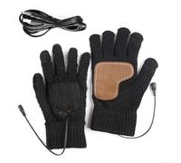 Electric Heated Gloves With USB Interface, 3 Temperature Settings, Touchscreen Compatibility, And Anti-Slip Faux Leather Palm For Outdoor Use(Constant Temperature Black)