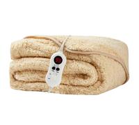 Electric Heated Grey Sand Sherpa Fleece Throw Blanket 160 x 120 cm Cozy Night Light Sand One Size