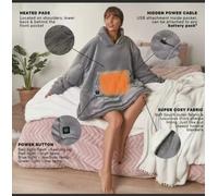 Electric heated hoodie fleece plug into mains & rechargeable power bank. 3 P&P.