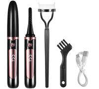 Electric Heated Lash Curler With Combs, Anti-Burn Heated Eyelash Curler With 4 Temperature Choices, 30 S Quick Warmup 24 Hrs Long Lasting Curl, U Rechargeable Makeup Tool