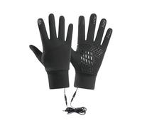 Electric Heated Mittens - Windproof Waterproof Thermal Gloves, Black Polyester Fiber Build, USB Computer Power Bank Charger Heating, Outdoor Gear for Snowboarding, Mountain Climbing and Winter Travel