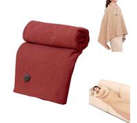 Electric Heated Shawl Wrap for Women,Portable Heating Blanket Shawl,Fast Heating USB Blanket Shawls with 3 Heating Levels,Soft Zipper Wearable Blankets Shawls for Outdoor,Home (Red)