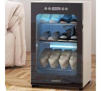 Electric Heated Shoe Cabinet with Smart Control, 3-Tier Design, Accommodates 6-8 Pairs, Internal & External Hot Air Circulation for Drying Footwear