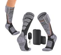 Electric Heated Socks - 2 Pairs 4000mAh Warmers, Three Setting Adjustable Reliable Warmth Thermal Socks | Long Lasting Winter Foot Warmers For Hiking, Skating, Walking & Outdoor Work