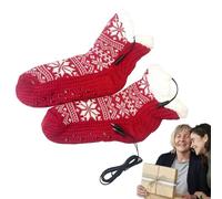 Electric Heated Socks for Women | Thermal Socks with USB Battery in Snow Pattern, Thermal Design for Maximum Comfort of Feet at Cold Temperatures Unisex - Ideal for Winter Activities Hiking SC