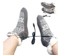 Electric Heated Socks,USB Powered Snowflake Pattern Heated Socks Skiing | Portable Heater Winter Feet Men Women for Camping Walking Cycling Motorcycle Fishing Hiking Outdoor Work Hunting
