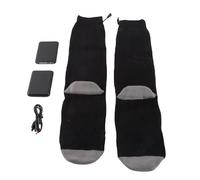 Electric Heated Socks Washable USB Charging Thermal Socks with Temperature Control for Winter Outdoor Activities Black 53x10cm 12.9oz