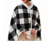 Electric Heated Throw Blanket Electric Blanket Mink Velvet Wearable USB Heating Multifunctional Timer Function Heated Shawl Home Office Knee Warmer(Black A)