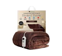 Electric Heated Throw Chocolate Fleece Blanket 160 X 120cm Homefront Chocolate One Size