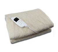 Electric Heated Throw Cream Over Under Blanket Fleece Bed Washable Soft Mattress
