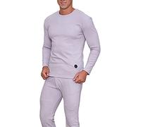 Electric Heated Underwear Set, 3 Stalls Adjustable Temperature Washable Heated Long Johns Set Shirt and Pants, Unisex(Men Grey,M-Medium)