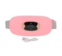 Electric Heated Waist Belt Fast Heating 3 Temperature Gears Vibration Massage for Women Menstrual Pain Relief Pink ABS Material USB Charging