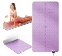 Electric Heated Yoga Mat, TPE Soft Exercise Mat Non-slip Training Mat, 8mm Thicken workout mat Fitness Mat, Temperature Adjustable 10-60℃, 1-12H Timer, 183 x 66 x 0.8 cm purple