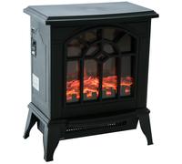 Etna HOMCOM Freestanding Electric 1800W Fireplace Heater with LED Flame Effect 900, Black