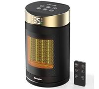 Electric Heater 1500W, Portable PTC Ceramic Fan Heater With Thermostat, 4Modes with ECO-Mode,12HTimer, 70°Oscillating, Overheat & Tip-Over Protection, Quiet Space Heater for Home & Office Use (Gold)