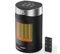 Electric Heater 1500W, Portable PTC Ceramic Fan Heater With Thermostat, 4Modes with ECO-Mode,12HTimer, 70°Oscillating, Overheat & Tip-Over Protection, Quiet Space Heater for Home & Office Use (Silver)