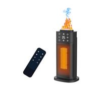 Electric Heater,2000W Ceramic Tower Heater,with Humidifier & Realistic Flame Effect,Quiet Electric Heater for Home, 3 in 1 Fan Heater and Cooler, Energy Efficient Space Heaters for Indoor Use