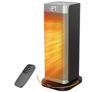 Electric Heater - 2000W Portable Fan Heater with 3 Modes, Low Noise Small Room Space heater with Thermostat, Remote, PTC Ceramic Heaters with 70°Oscillation, 12H Timer, Overheat & Tip-Over Protection