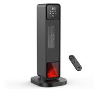 Electric Heater, 2200W Energy-efficient Space Room Heater, Portable Ceramic Fan Heaters, Thermostat, 70° oscillation, 4 Modes 12H Timer, Overheat & Tip Over Protection, Safe Wood Stove Effect