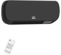 HOMCOM Wall Mounted Electric Heater with Timer Overheat Protection Black HOMCOM Black