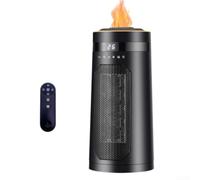 Electric Heater, Energy Saving Electric Heating Small Sun Oven, Humidifying Flame Remote Control Heater Hot Air Fan for Winter Warming