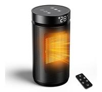 Electric Heater for Home, 1500W Fan heater with Remote, PTC Ceramic Heater, 70° Oscillation Space Heaters Energy Efficient, 3 Modes, ECO-Mode, 12H Timer, Overheat & Tip Over Protection