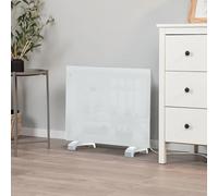 Electric Heater Glass Panel Radiator - Ultra Slim (11cm) - 1Kw-2Kw - Adjustable Thermostat - Wall Mountable or Free Standing - Wall Bracket Included (White (1000W))